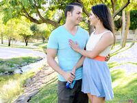 Insatiable cock lover Alex More brings her new beau home to ride his fuck stick and take a doggy style pussy pounding